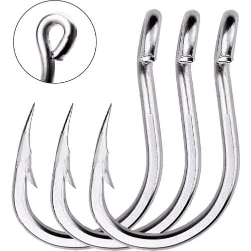 50pc Fishing Hooks Jig With Eye Carp Catfish 1/0#-13/0# Jigs Hook White Anzol Fishing Hook Japan Fishhooks Tackle For Saltwater