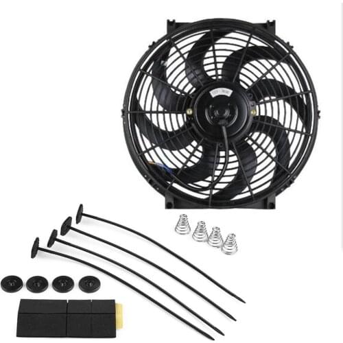 Car Auto Universal Electric Cooling Radiator Mounting Modified Fan Replacement Slim Pull Push Racing Electric Radiator