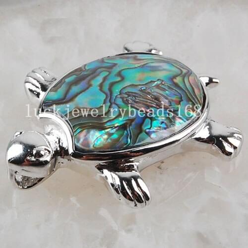 Free Shipping Women Fashion Jewelry New Zealand Ablone Shell Turtle Pendant Bead 1Pcs C1727