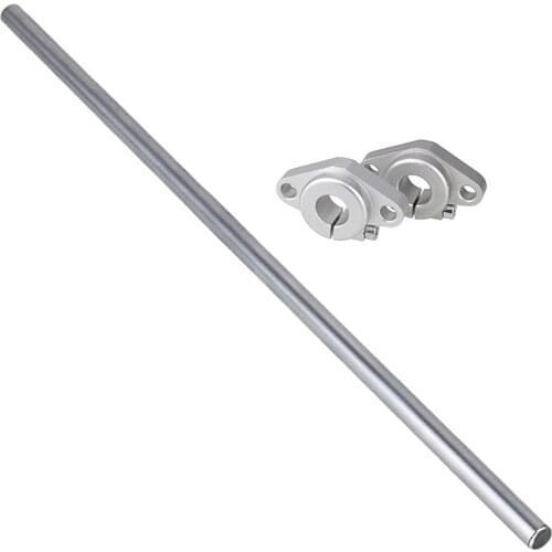 Silver 12mm L400mm Cylinder Linear Shaft Optical Axis with Rod Guide Rail Support for Industrial Set of 3