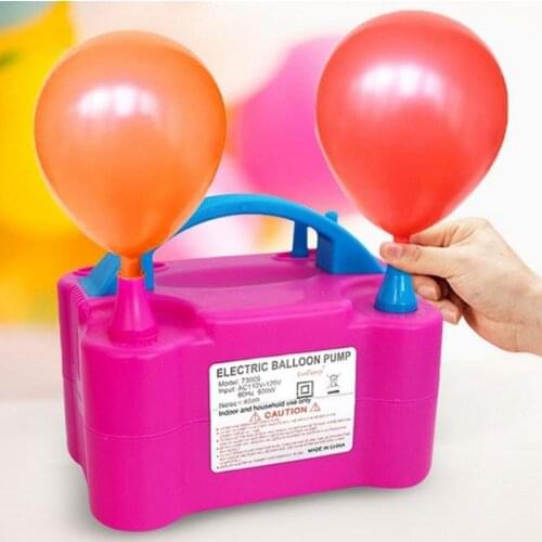 EU Plug Electric Balloon Pump Double Hole Inflator Pump Machine Air Inflator Blower For Party Balloon Arch Column Stand