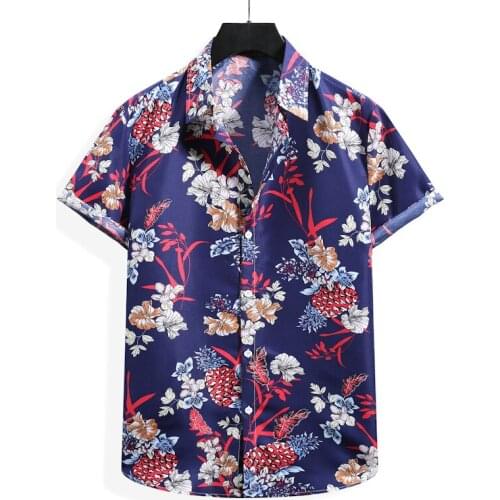Floral Hawaiian Aloha Shirt Men 2021 Summer New Short Sleeve Beach Shirts Men Streetwear Harajuku Casual Shirt Male Clothing XXL