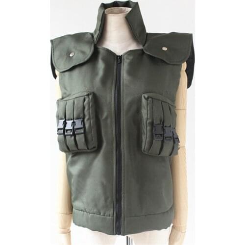 Halloween New Hot Sale Japanese Anime Kakashi Hatake Cosplay Costumes Hatake Kakashi Green Unisex Vest Garment