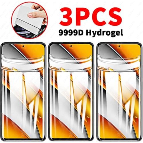 3PCS For Xiaomi Poco f3 Pro Hydrogel Film Camera Glass On Pocophone X3 NFC X3NFC X3Pro M3 F3 Safety mi 11 ultra Pro lite 5g 11x