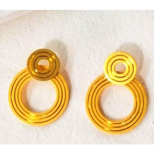 Summer Women ring annulus genuine gold plated earrings drop exaggerate dangles earrings jewelry