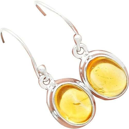 Lovegem Genuine Citrine Earrings 925 Sterling Silver,29 mm, AE1457