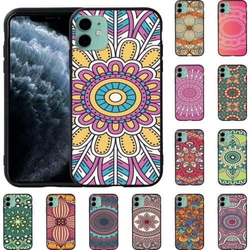 Fashion Phone Case for Apple Iphone 6/6S/6plus/6S Plus/7/8/7 Plus/8Plus/SE/XR/11/11 PRO/11 Pro Max Mandala Pattern Silicone Case