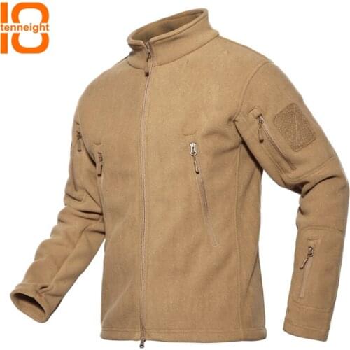 TENNEIGHT mens Hiking jacket Inner Fleece Waterproof Military Tactical jacket Breathable Outdoor skiing Camping Sports Coat men