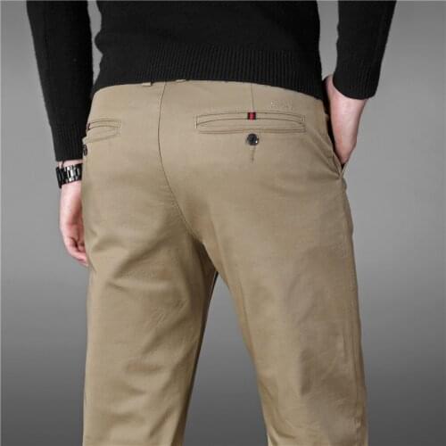 Large size 40 42 44 46 Mens pants Summer Business men formal suit pants wedding bridegroom trousers khaki and black color