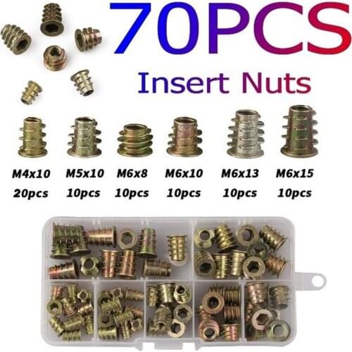 M4 M5 M6 M8 M10 Hex Drive Screw In Threaded Insert For Wood (Type E)