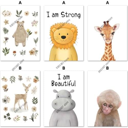 Full Square Drill Diamond Painting Lion Tiger Elephant Giraffe Zebra Monkey Cross Stitch Kits Diamond Embroidery Room Decor