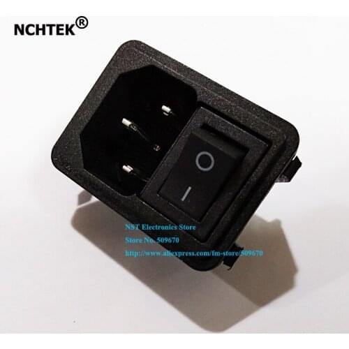 NCHTEK 10A 250V Power Socker Switch IEC 320 C14 3Pin Male Inlet Power Sockets Switch Connector Plug/Free DHL Shipping/200PCS
