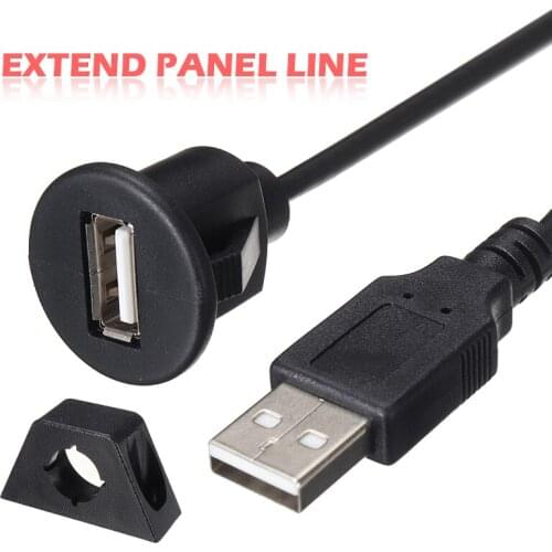 New Arrival Car Dashboard Panel Socket Cable Adapter Waterproof Durable USB 2.0 Male to Female Extension Cables