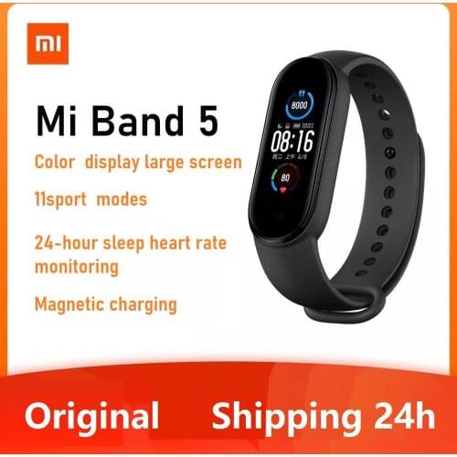 Original Xiaomi Mi Band 5 Smart Bracelet 1.1" AMOLED Screen Heart Rate Fitness Tracker Bluetooth 5.0 Waterproof Miband5