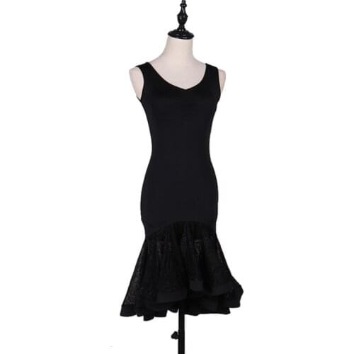 Latin Dance Dress Sexy Sleeveless lace dress Women Professional Tango Rumba Cha Cha Samba Dancing Dresses Adults Dancewear