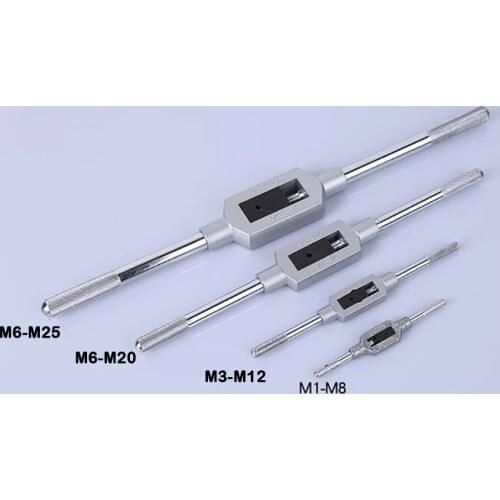 Adjustable Hand Tap Wrench Spanner Holder M1-M25 Thread Metric Handle Tapping Reamer Tool Accessories Taps and Die 4 Type Choose