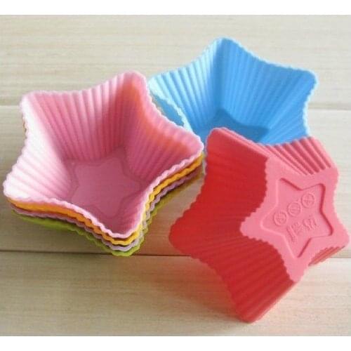 Star Shape Silicone Cake Baking DIY Mold Cupcake Muffin Cup Mould (Pack Of 5Pcs)