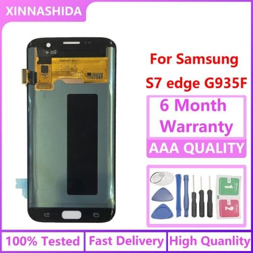 5.5'' Replacement The Burn-Shadow Display For SAMSUNG S7 Edge Pantalla G935 G935F LCD Screen Repair With Frame