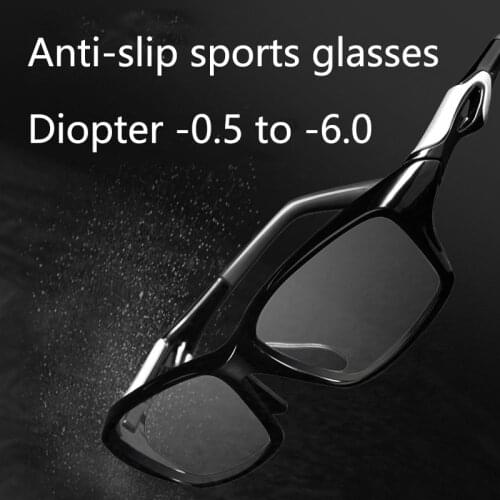 Sports Myopia Glasses Men Full Frame Anti-slip TR90 Ultralight Nearsighted Optical Glasses Shortsighted Eyewear Diopter -125 175