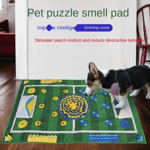 Pet Supplies Smell Blanket Cat Dog Smell Pad Pet Bite Puzzle Pet Pad Football Field Plush Dog Toys for Small Dogs Accessories