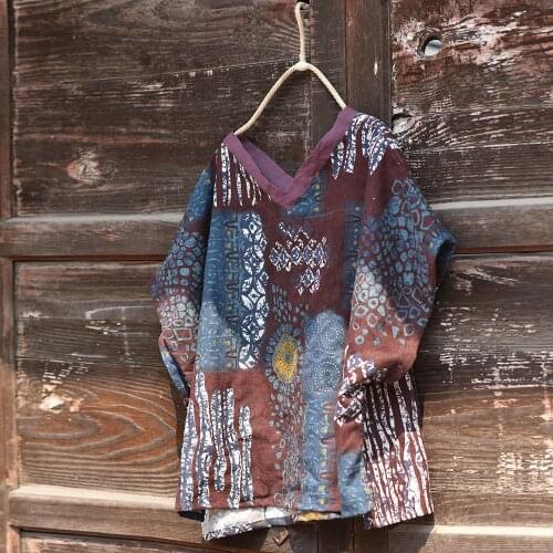 Women Summer Bat Sleeve V Neck Printed Tops Ladies Vintage Plus Size Print Shirt Female 2020 Loose Tees Tops T-shirt