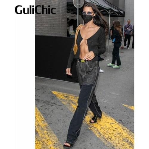 8.14 GuliChic High Quality Women Sexy V-Neck Long Sleeve Ribbed Knit Slim Short Cardigan Knitwear