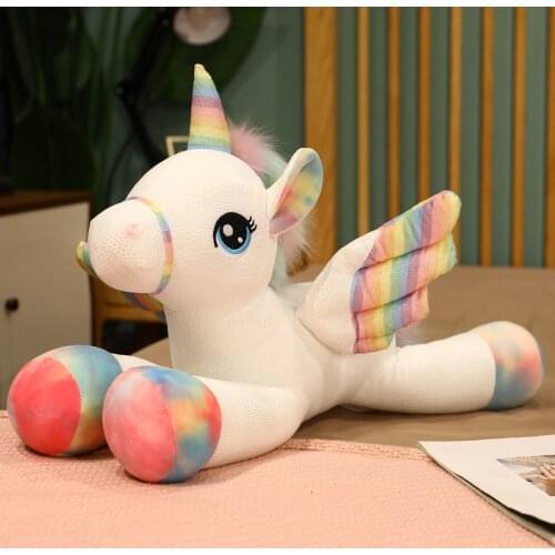 1pc 40/55cm Kawaii Unicorn Pegasus Plush Toys Stuffed Soft Animal Horse Pillow Home Decor Lovely Gift for Children Baby Girl