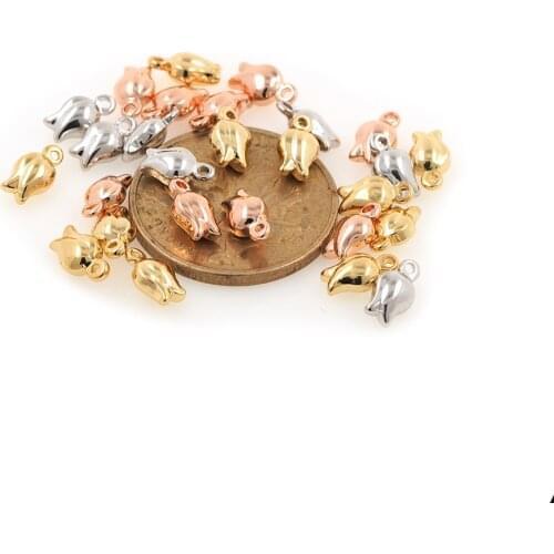 10PCS Brass Flower Charms Gold Flower Pendant Charms DIY Jewelry Making Handmade Accessories