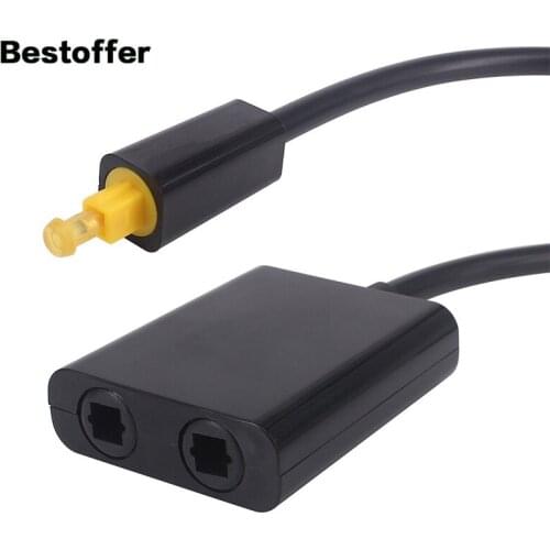 20CM Toslink Digital Optical Audio Fiber Cable 2 in 1 out Splitter Adapter