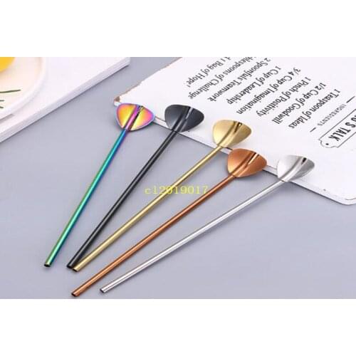 304 stainless steel Made tea straw spoon creative coffee spoon stirring spoon