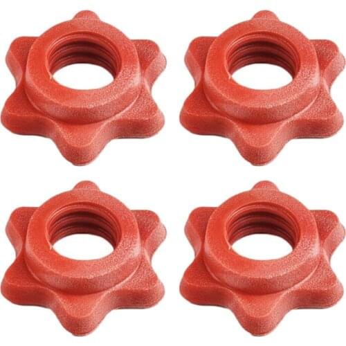 4pc Safety Locks 25mm Weight Check Nut Barbell Bar Clips Spin Lock Screw Dumbbell Spinlock Collars Fitness Part Red
