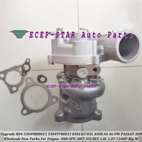 Free Ship K04 53049700015 53049880015 Turbo For AUDI A4 A6 95- 1.8 Upgrade For Volkswagen VW PASSAT AEB ANB APU AWT AVJ BEX 1.8T