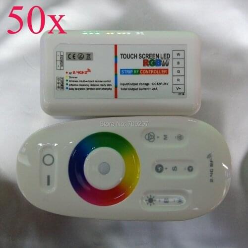 FREE DHL/FEDEX 50sets/lot RGBW Controller group control 2.4G Wireless RF Touch For RGBW Led Strip Light Lamp Bulb 97226