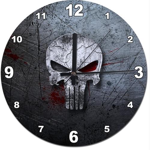 Tablomega Punnisher Skull And Crossbones Decorative Wall Clock