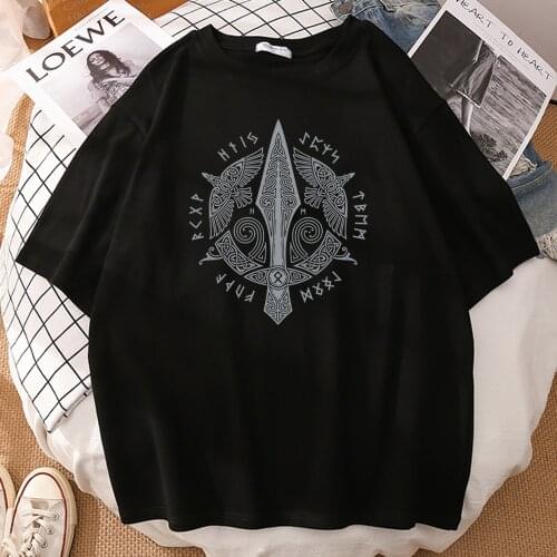 Odin Vikings T Shirt Men Scandinavian Runes Valhalla Tshirt Mens 2020 Summer Tops Tee Cool Streetwear TV Show T-Shirt For Fans