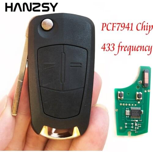 2 button Remote Key 433Mhz For Opel/Vauxhall Corsa D 2007-2012, Meriva B 2010-2013 Car Flip Folding key PCF7941 Chip G1-AM433TX