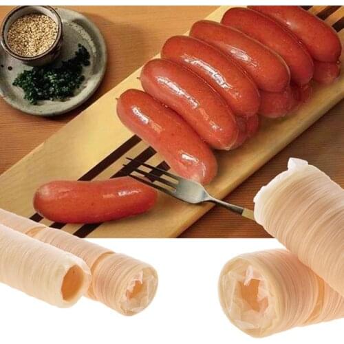 14m*17mm Collagen Casings Skins Roast Sausage Collagen Casings for Making Smoked Roast Sausage Dried Sausage Hot Dog