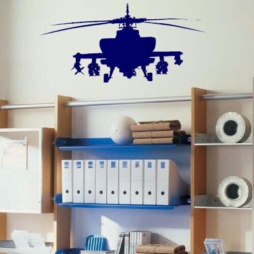 Cool Helicopter Vinyl Wall Decal Boys Wall Stickers Home Decoration Bedroom Art Decal Boys Room Helicopter Murals AJ869