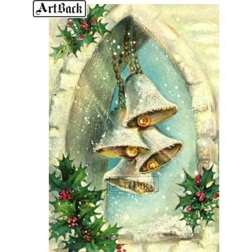 Top Selling 5d Diy Diamond Painting Christmas Bell Icon Set Full Square Drill Diamond Embroidery 3d Diamond Mosaic Artwork