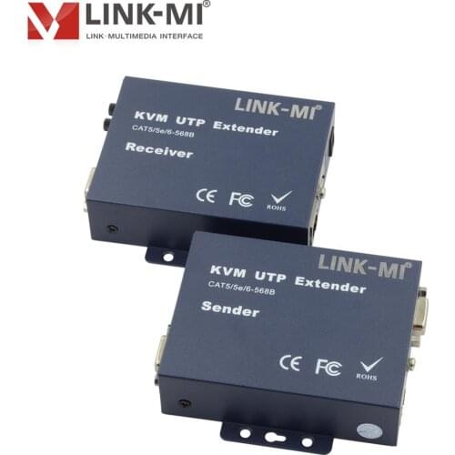 LINK-MI K102TRU 200M KVM Extender USB Keyboard Mouse VGA Video signal Port over single CAT5,CAT5E,CAT6 for VGA port monitor