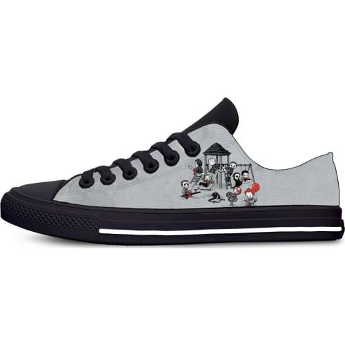 Maniac Park Horror Theme Jason Clown Saw halloween Casual Canvas Shoes Low Top Lightweight Breathable Printed Men women Sneakers
