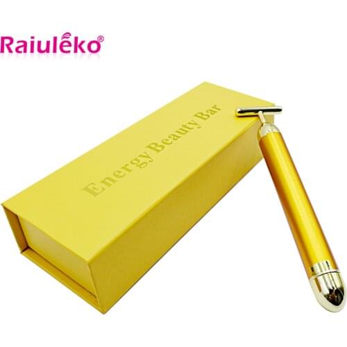 24k Gold Massage Stick Facial Roller Massager Vibration Slimming Face Beauty Stick Lift Skin Tightening Wrinkle Bar Face Firm