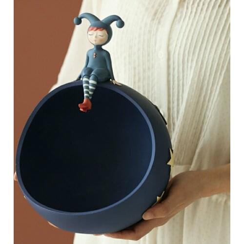 Cute Elves Figurine Spirit Storage Box Coin Bank Home Decoration Ornamental Resin Sculpture Figurines Home Decor Gift Decorative