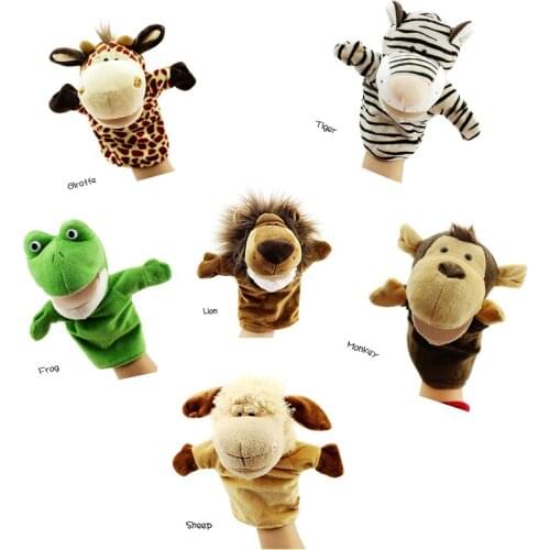 Cute furry Kids Cartoon animal Hand Puppets Chic Designs Learning Aid Toys Dolls parent-child toys Free shipping