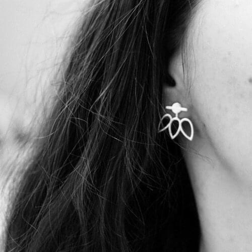 Trendy Stud Earrings for Women 316L Stainless Steel Minimalist Clover-Shaped Ins Commuter Style Ear Studs Fashion Allergy Free