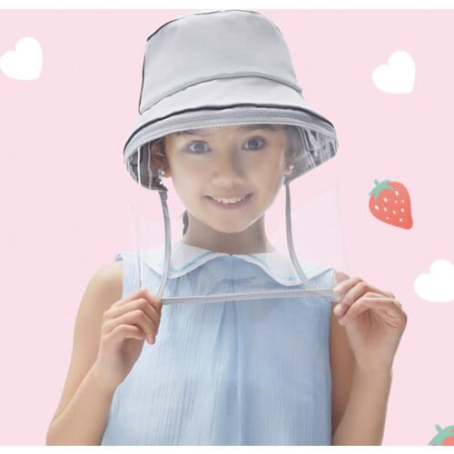 OhSunny New Fashion Children Removable Anti-Saliva Safety Face Shield Screen Spare Visors UV Protection Sun Bucket Hats