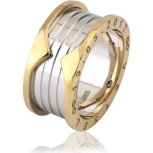 Tesbihane Name Written Special Design Gold-White 925 Sterling Silver Men 'S Wedding Ring