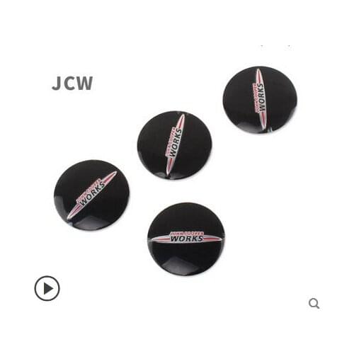 4Pcs 52mm Min Cooper JCW Auto Wheel Center Hub Cap Badge Emblem Decal Sticker Car Accessories