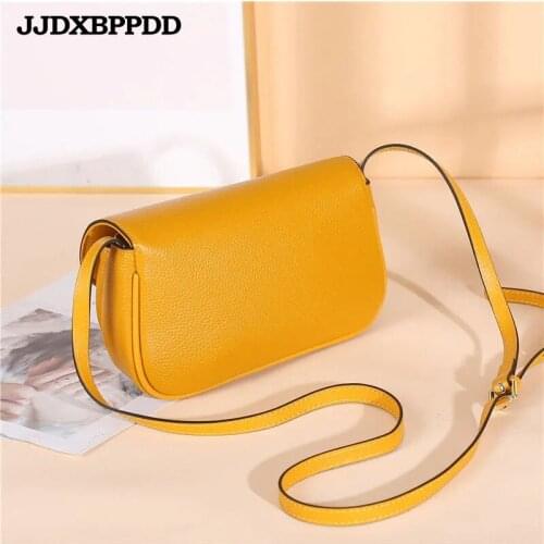 New 2021 Fashion Womens Genuine Leather Handbags Luxury Handbags Ladies Small Shoulder Bags Vintage Messenger Bags Cow Leather