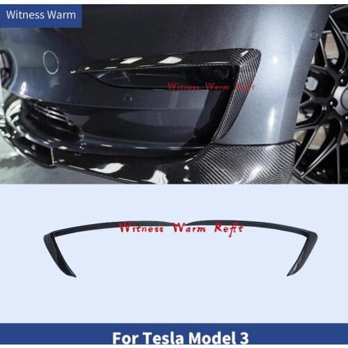 Carbon fiber front flap for Tesla model 3 front bumper splitter Side spoiler for Tesla Model 3 front bumper wind splitter